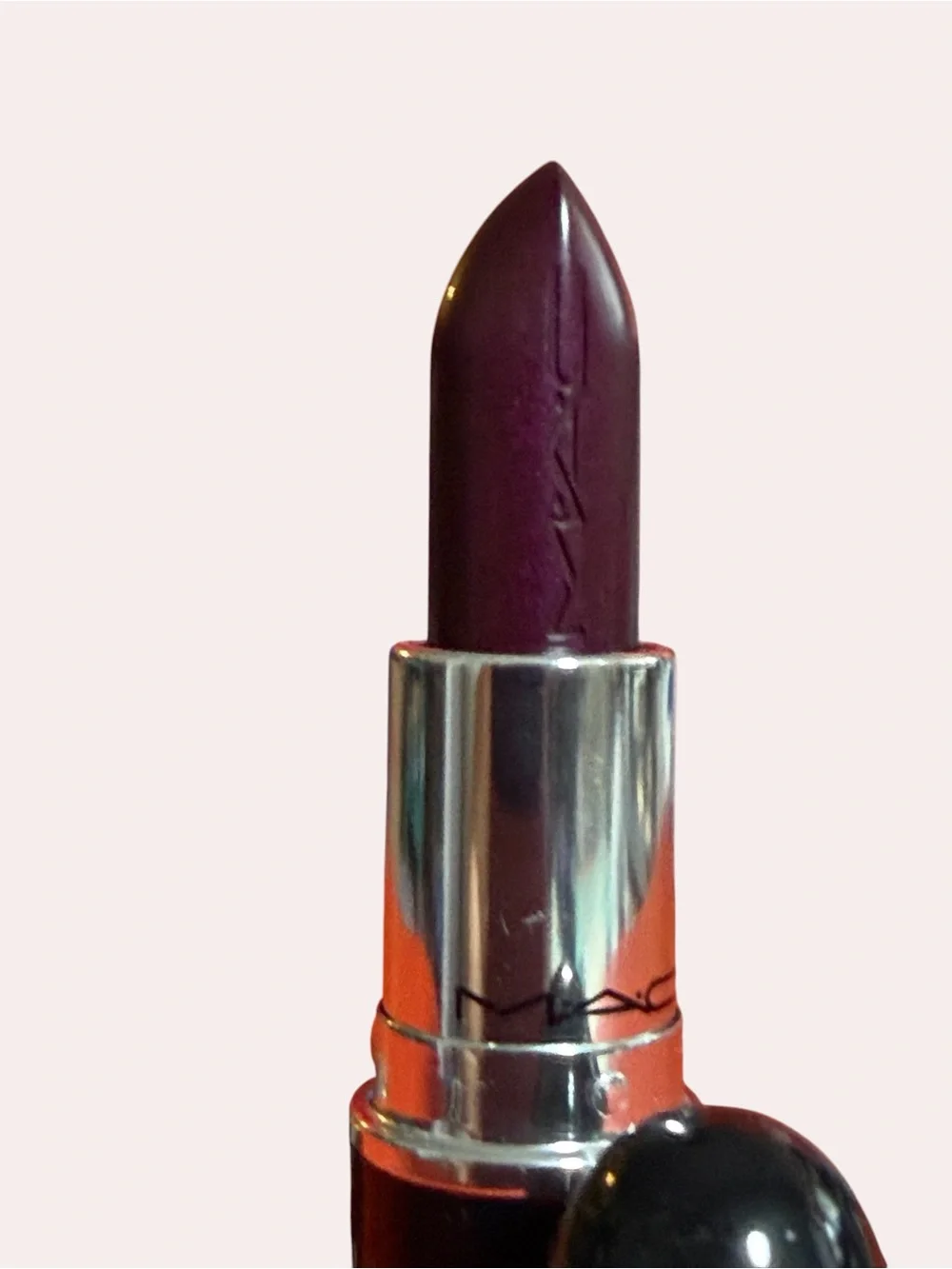 MAC Lustreglass Lipstick in shade, SUCCUMB TO PLUM Deep Plum